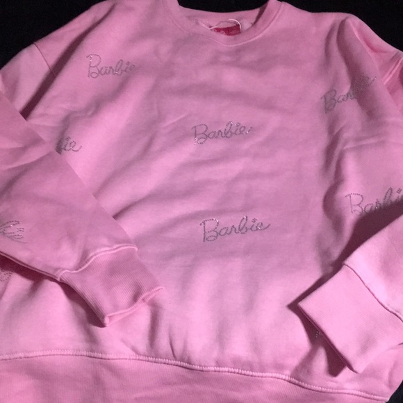 Barbie Oversized Sweatshirt Crystal NWT - Picture 3 of 6
